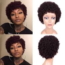 Check out our wigs for black women human hair selection for the very best in unique or custom, handmade pieces from our wigs shops. Wignee Afro Kinky Curly Short Human Hair Wigs With Free Bangs For Black Women Natural Brazilian Hair Short Pixie Cut Human Wigs Full Machine Wigs Aliexpress