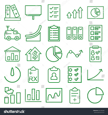 Report Icons Set Set 25 Report Stock Vector Royalty Free