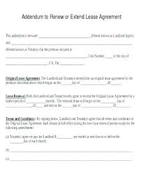 Lease Extension Addendum Template Renewal Form New Agreement Sample