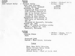 Kelly Family Tree Document 1962 Page 2 Of 3 Patrick M Kellys