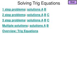 Ppt Solving Trig Equations Powerpoint