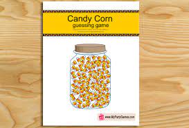 A classic game of guessing how many of an item is in a container.you can choose the text for the items & container. Free Printable How Many Candy Corns Are In The Jar Game