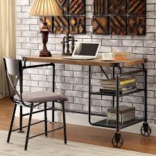 Desks are often a featured piece in industrial designs due to their versatility and presence. Olga Industrial Style Desk On Casters