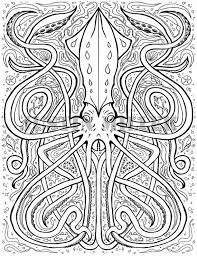 Giant squid coloring page see more images here : Pin On Zentangles