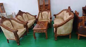 carved sofa set teak wood furniture