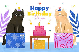 birthday cat images free on