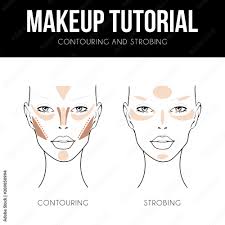 makeup template of female face chart