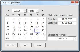 calendar and date picker on userform