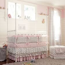 Pink And Gray Chevron Crib Bedding
