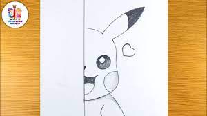 cute pikachu pokemon pencil drawing