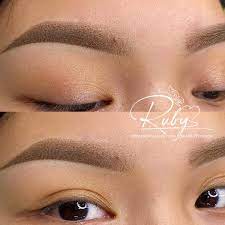 ombre eyebrow shading makeup with ruby