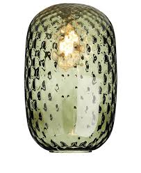 Green Dimpled Glass Pendant Lamp Shade