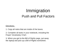 Immigration Push And Pull Factors Directions 1 Copy All