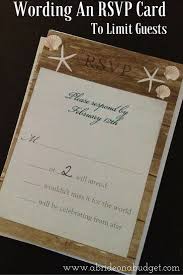 Wording An Rsvp Card To Limit Guests A Bride On A Budget