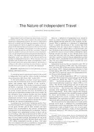 pdf the nature of independent travel
