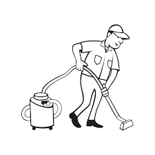 commercial carpet cleaner worker