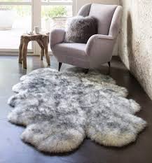 grey sheepskin rug genuine natural fur