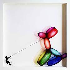 Balloon Dog 2 Print On Glass Limited