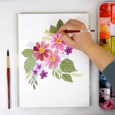 watercolor flowers tutorial