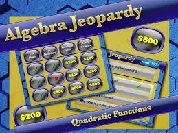 Interactive Math Game Algebra Jeopardy