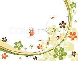 Watercolor vector wreath with bird and flowers jasmine isolated on a white background. Flower Background With Wave Pattern Stock Vector Colourbox