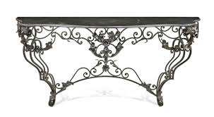 French Wrought Iron Marble Console