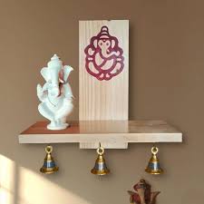 Small Pooja Shelf With Ganesha Print