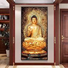 Religious Golden Buddha Canvas Wall Art