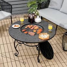 4 In 1 Outdoor Fire Pit Dining Table