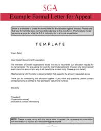 sle template for an appeals letter