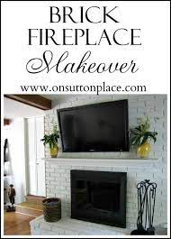 Painted Brick Fireplace Makeover On
