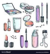 makeup cosmetics sketch royalty free
