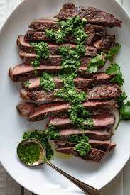 grilled sirloin steak with chimichurri