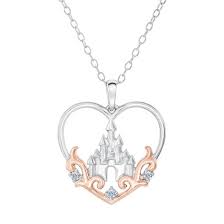 princess castle diamond heart pendant