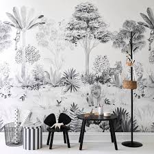 Jungle Wallpaper Mural Grey Uk