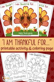 Coloring pages are fun for children of all ages and are a great educational tool that helps children develop fine motor skills, creativity and color recognition! I Am Thankful Printable Activity And Coloring Sheet Views From A Step Stool