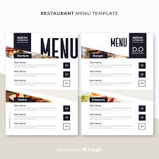 Restaurant Menu Template Vector Free Download