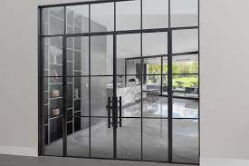 Steel Frame Glass Doors Modern Front