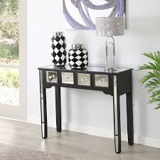 100cm Black Wooden Console Table With