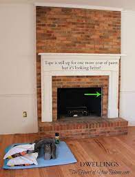 Dark Wood Mantle For Brick Fireplace
