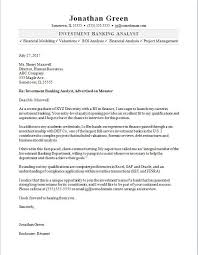 Investment Banker Cover Letter Sample Monster Com For A Bank Job