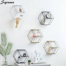 hexagon wall shelf modern wall hanging