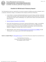 A state law eliminated surprise medical bills for many texans. Form Fin438 Download Printable Pdf Or Fill Online Checklist For Withdrawal Of Statutory Deposit Texas Templateroller