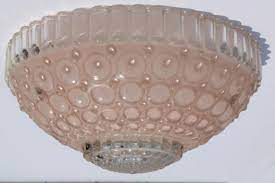 Vintage Pink Bubble Glass Lamp Shade