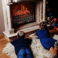 Turbro Eternal Flame Infrared Electric Fireplace Logs 23 In Fireplace Insert Log Heater Realistic Lemonwood Ember Bed Bronze