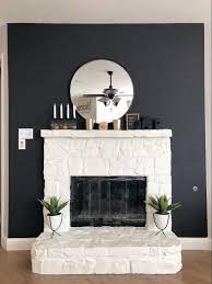 Black Wall Living Room Painted Stone