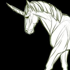 Unicorn head line drawing with striped horn attached on its forehead. Unicorn Line Art Clipart Free Download Transparent Png Creazilla