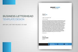 blue letterhead print template design