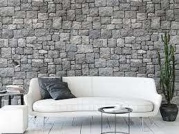 Gray Stone Wall Removable Wallpaper