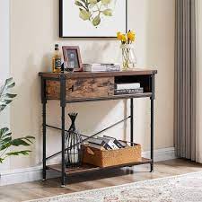 Vecelo Console Side Table W Drawers